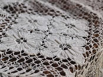 PAUL__ フィレレース丸 テーブルクロス 刺繍レース 花柄 /K032